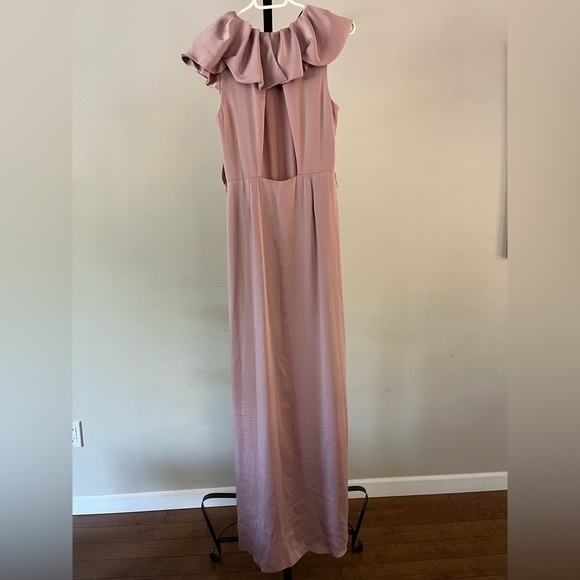 BCBGMAXAZRIA Nanci lavender dress with ruffled neckline size 6 color Blush - Picture 2 of 7